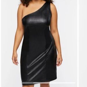 Forever 21 one shoulder leather dress